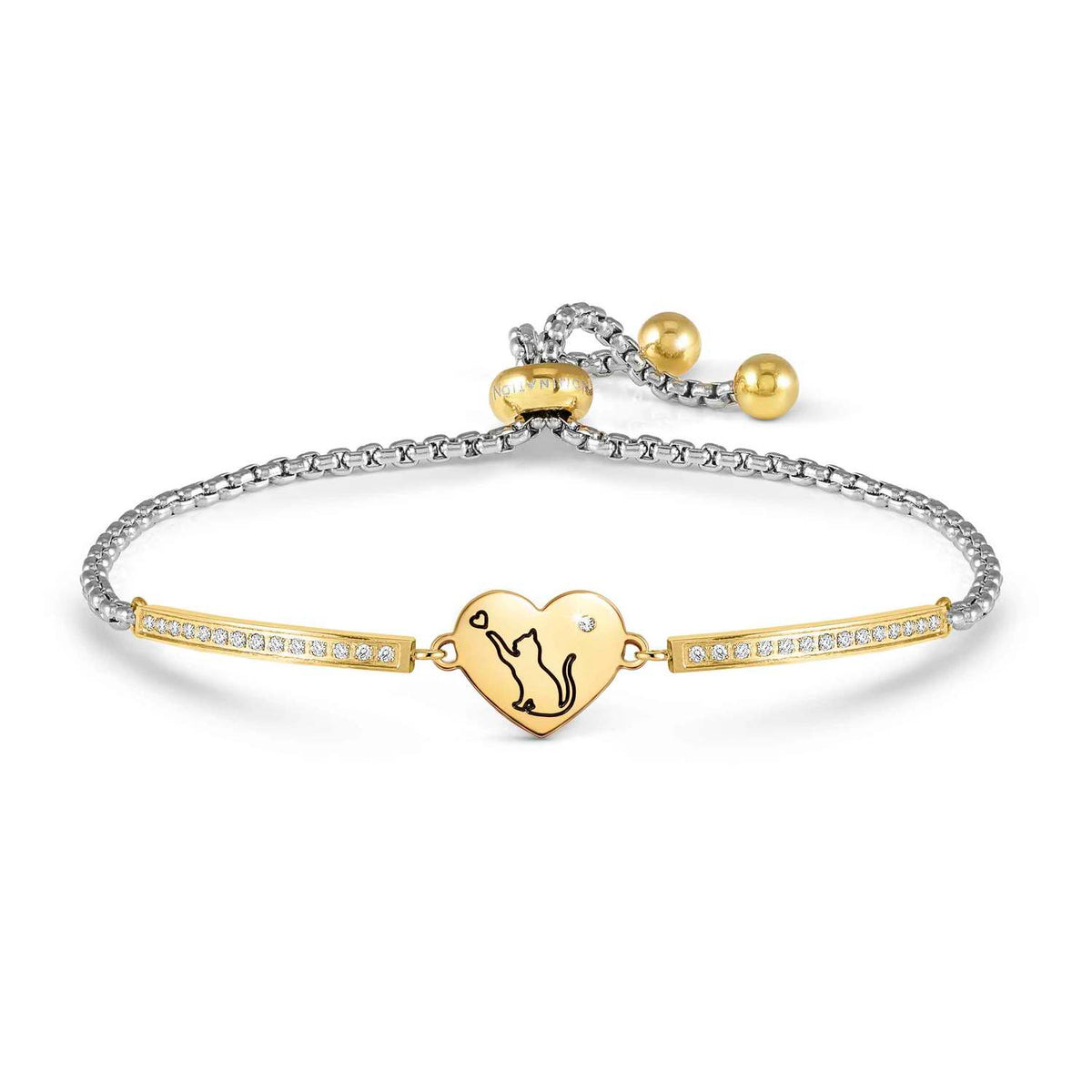 Nomination Milleluci Beloved Edition Heart Engraved Cat Bracelet gold