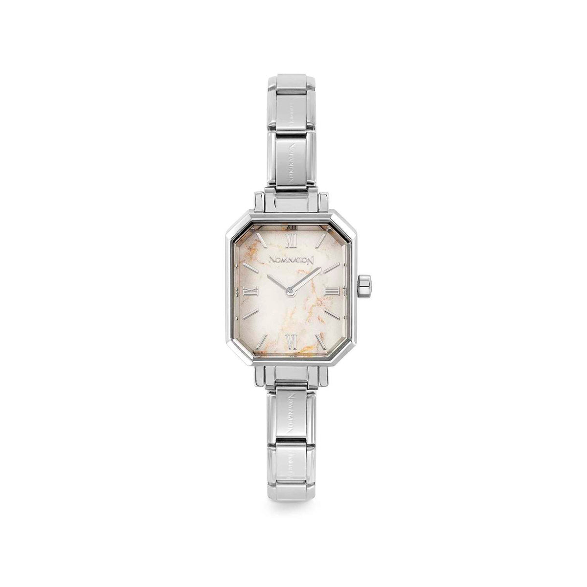 Nomination Paris Watch Inspired by Stone White Marble in Steel