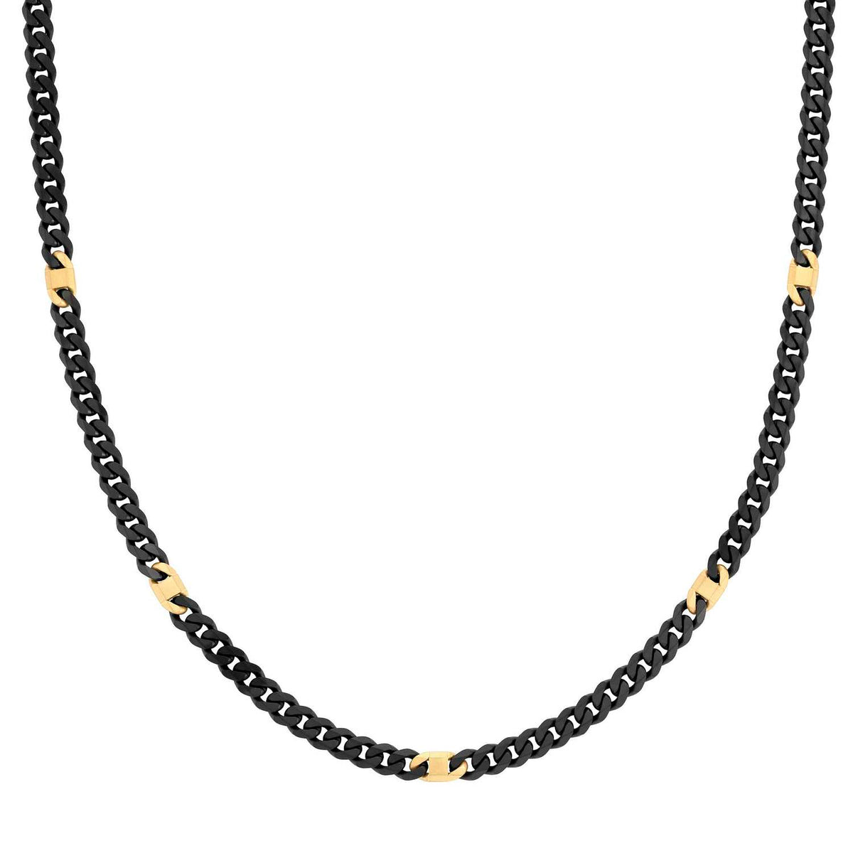 Nomination Bold Steel Gold & Black PVD Curb Necklace