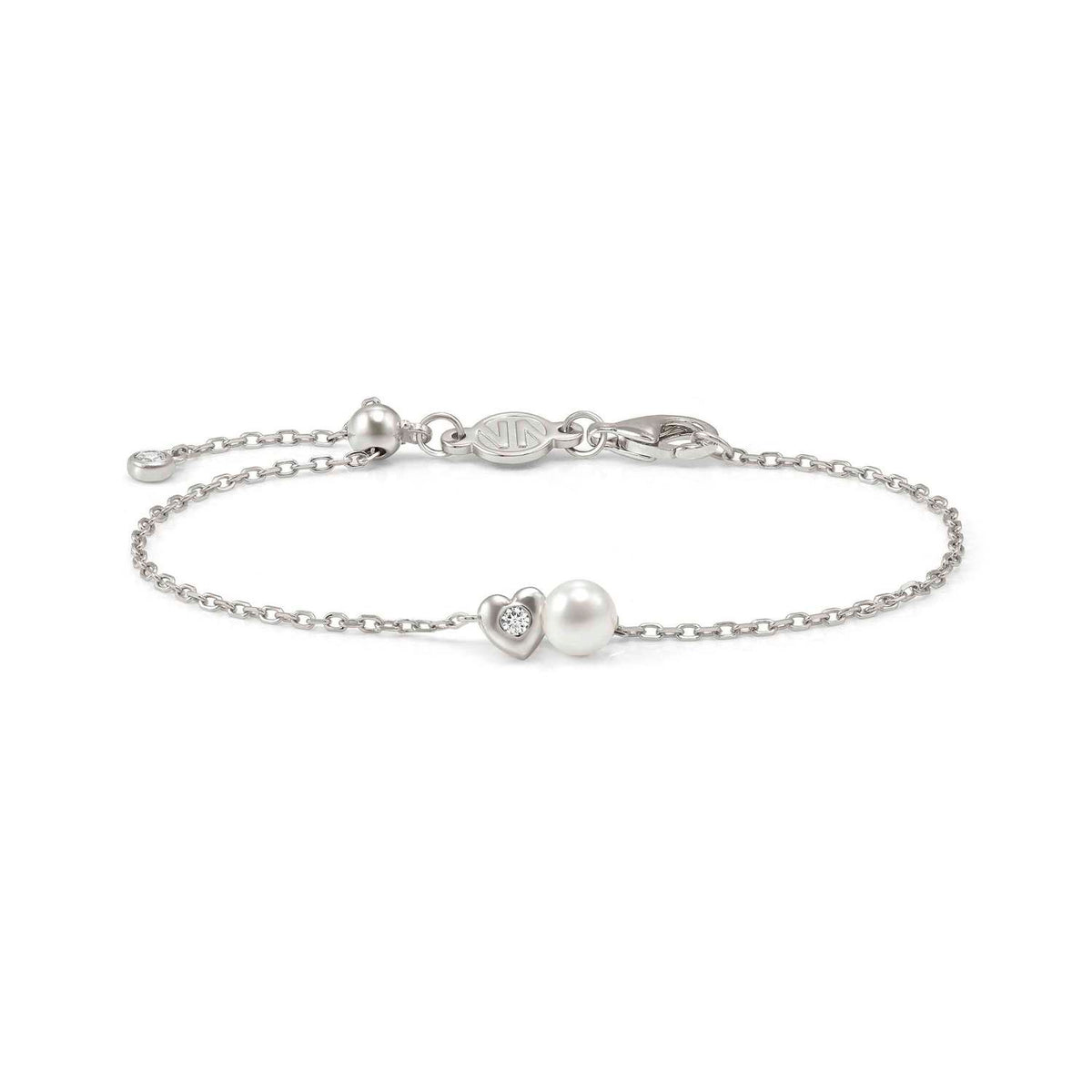 Nomination Pearls Loop Heart Pearl Bracelet silver
