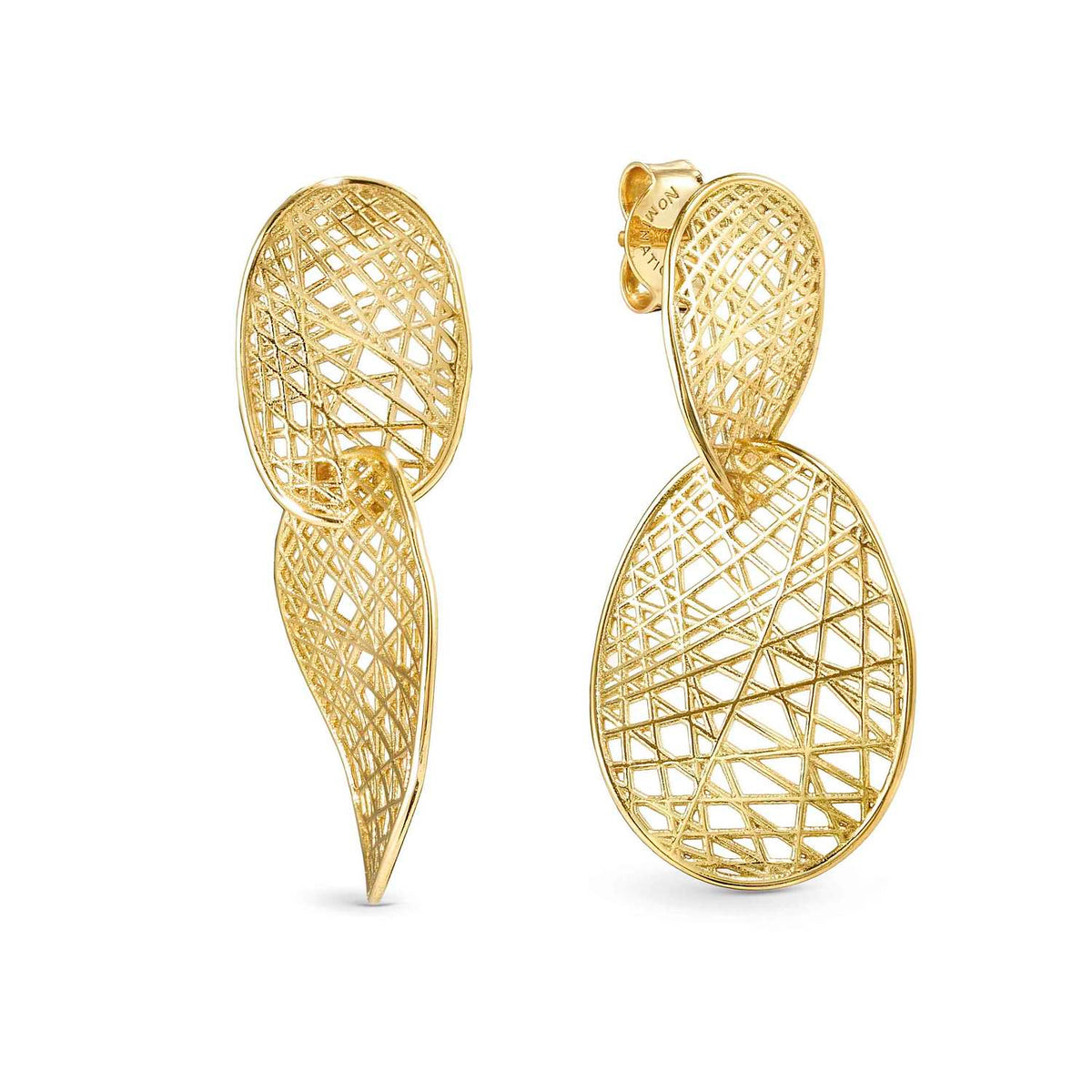 Nomination Leaf of Light Drop Earrings gold plated silver