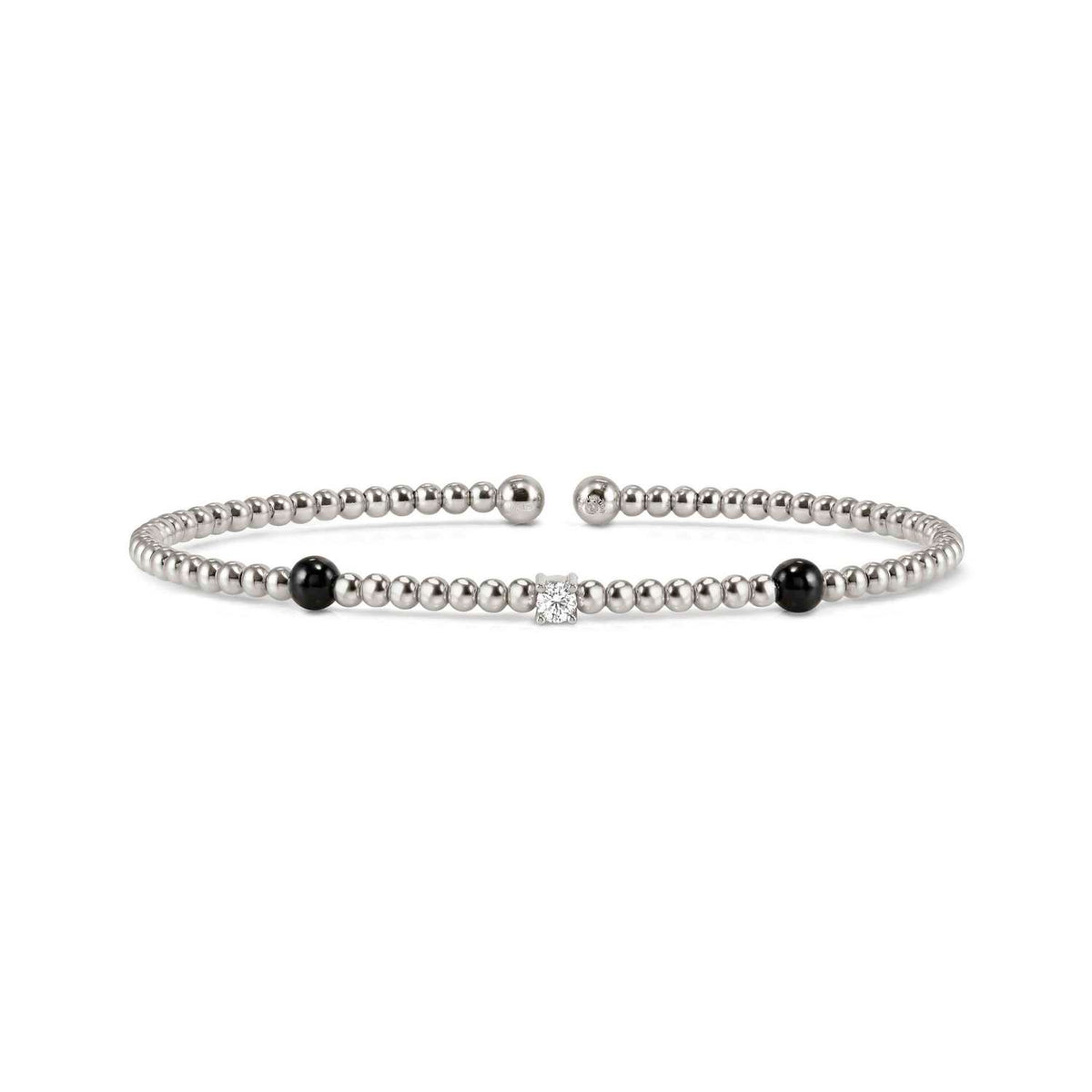 Nomination Siren Dream Bead & Stone Bracelet silver black agate
