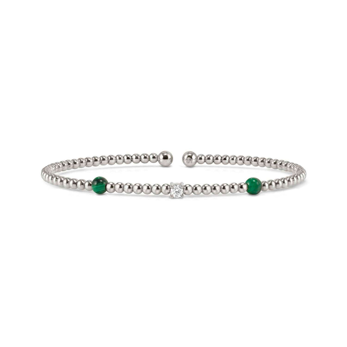 Nomination Siren Dream Bead & Stone Bracelet silver malachite