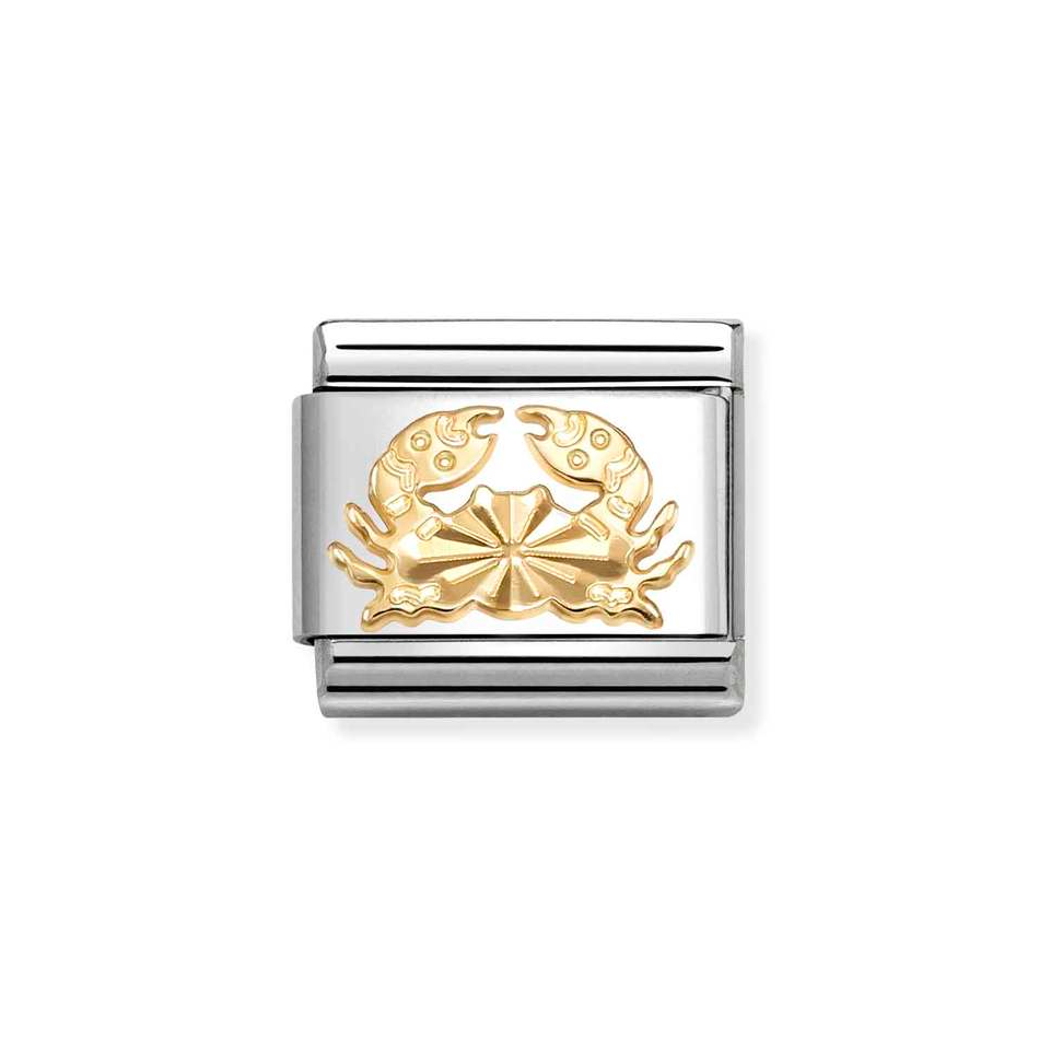 Nomination Classic Link Etched Cancer Charm in Gold
