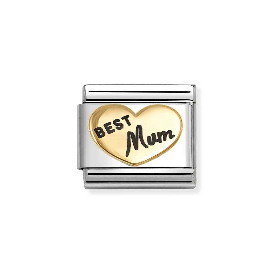 Nomination Classic Link Best Mum in Heart Charm in Gold