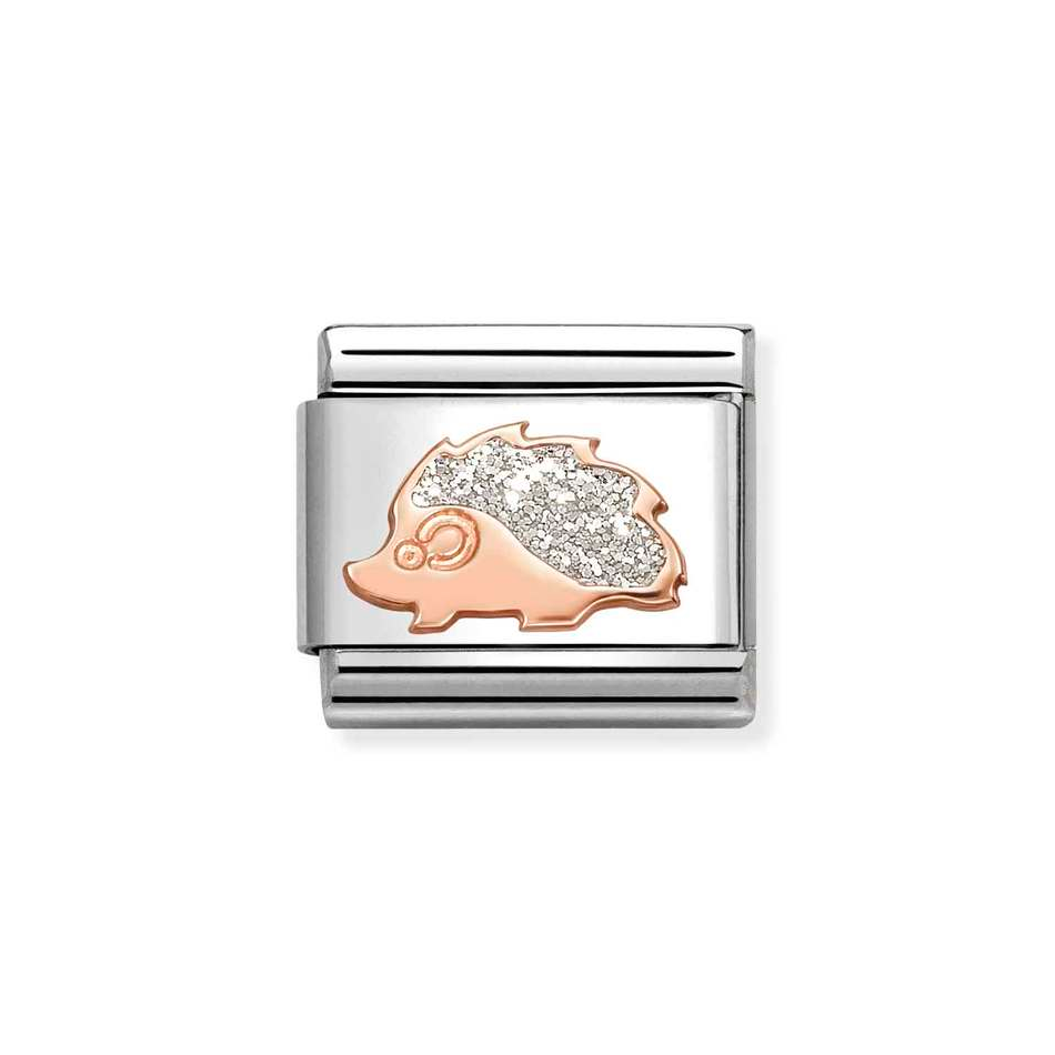 Nomination Classic Link Hedgehog with Glitter Charm in Rose Gold