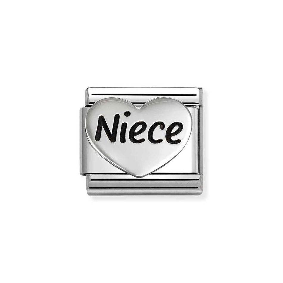 Nomination Classic Link Neice Heart Charm in Silver
