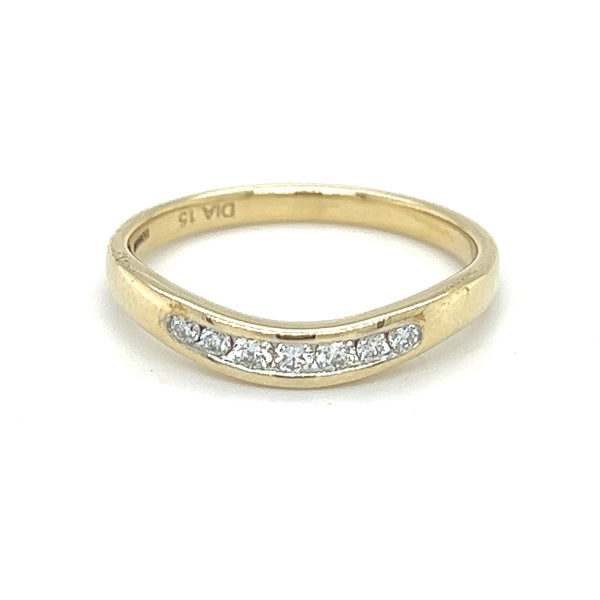 Diamond Shaped Eternity Ring 0.15ct Channel Set 9ct Gold