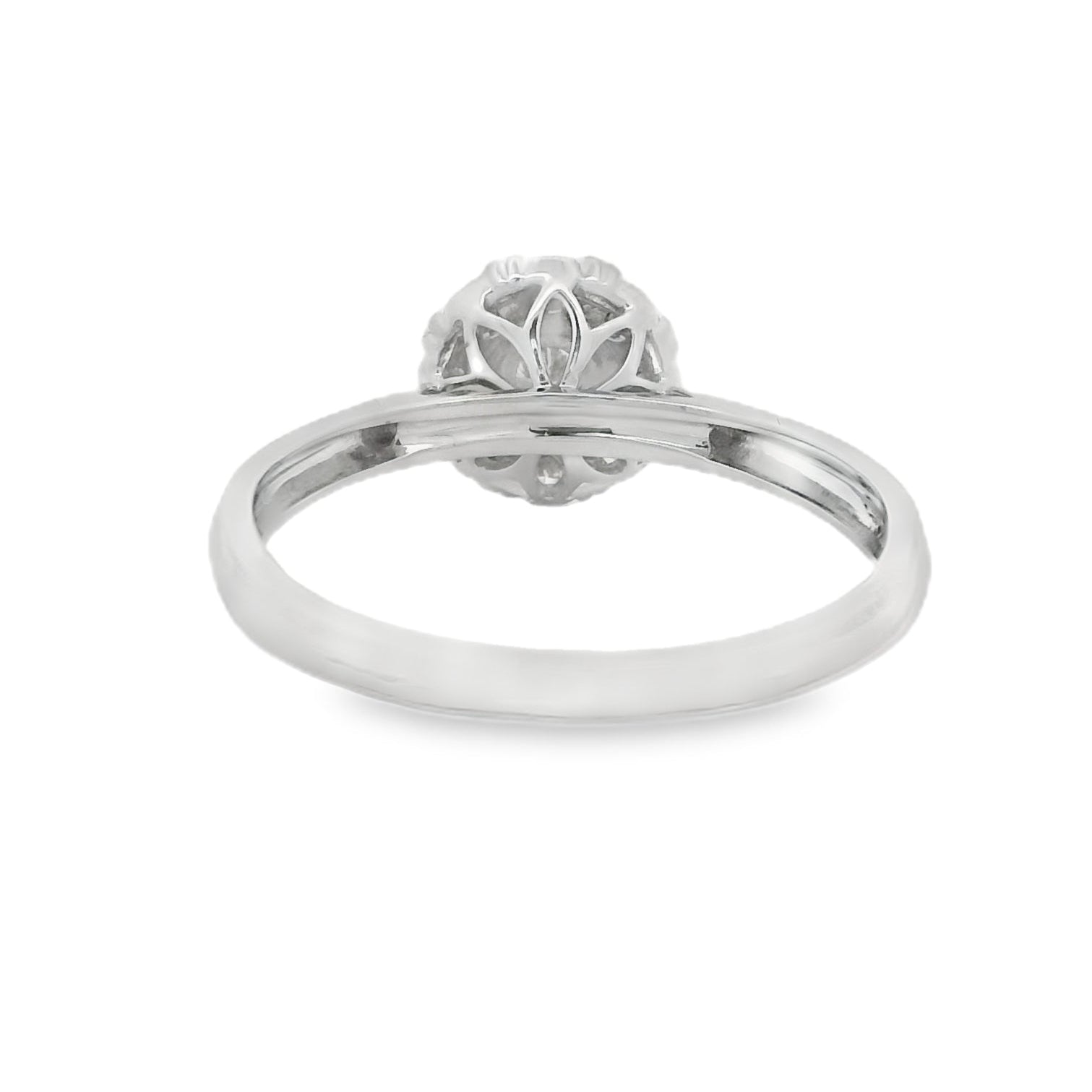 9ct White Gold Diamond Illusion Cluster Ring rear
