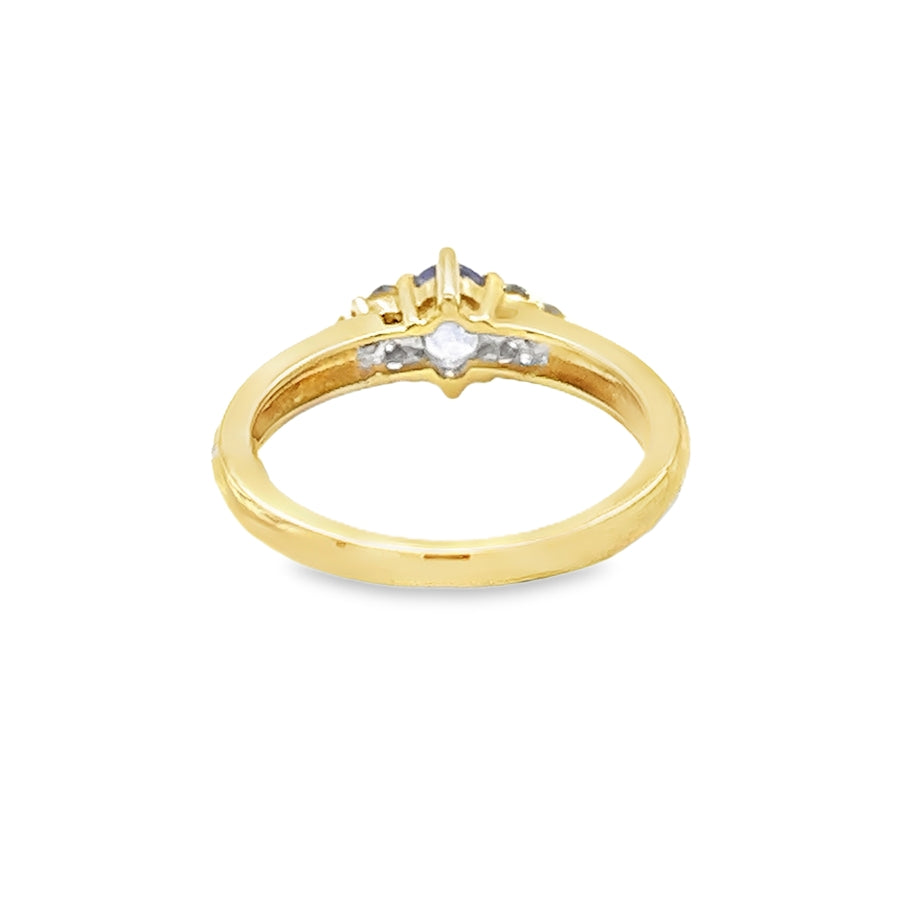 Tanzanite & Diamond Ring 18ct Yellow Gold