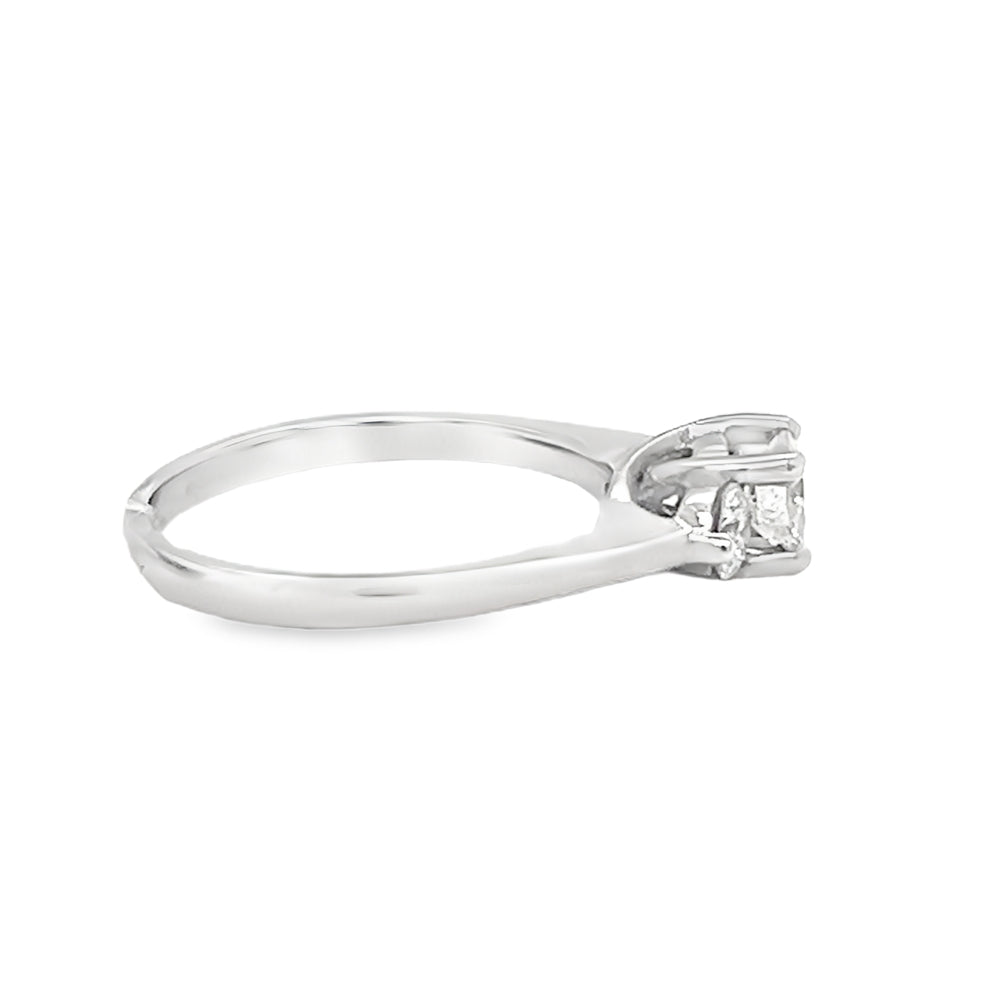 3 Stone Diamond Ring 0.81ct Col E 18ct White Gold side 2