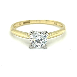 Solitaire Cubic Zirconia Engagement Ring 9ct Gold