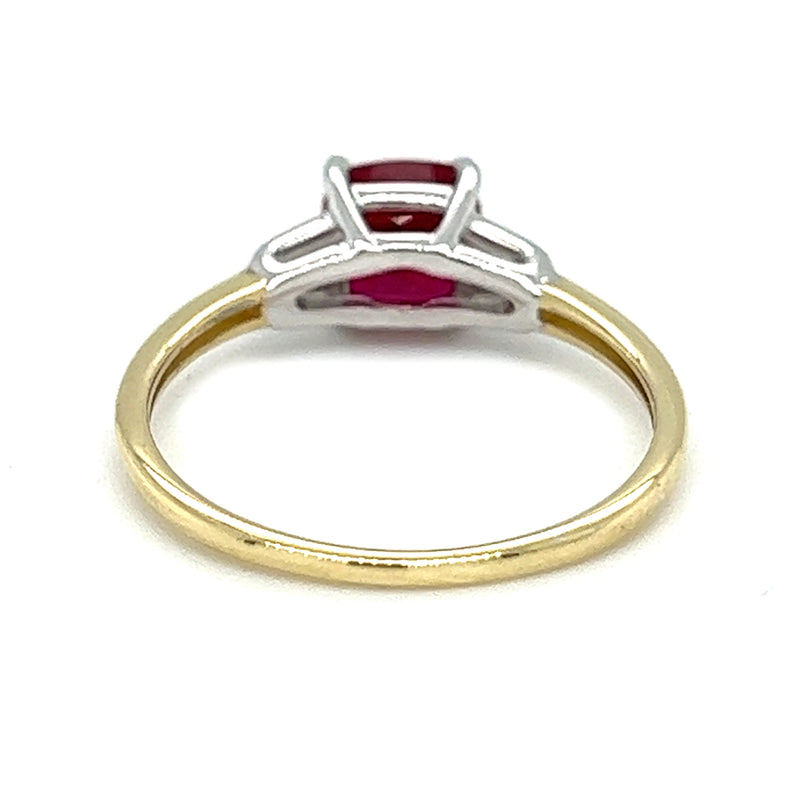 Created Ruby & Diamond Ring 9ct Gold rear