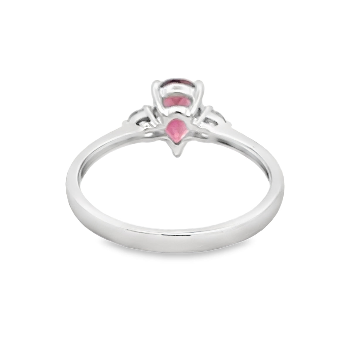 Platinum Pink Tourmaline & Diamond Trilogy Ring rear