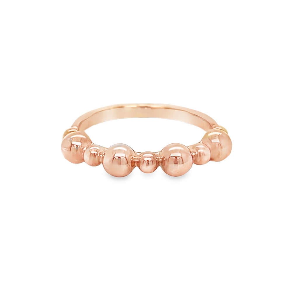 9ct Rose Gold Bobble Stacker Ring by Amore