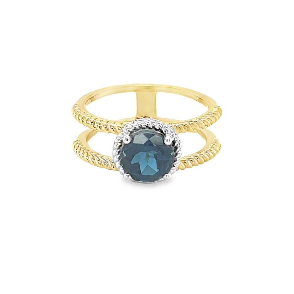London Blue Topaz Ring by Amore 9ct Gold