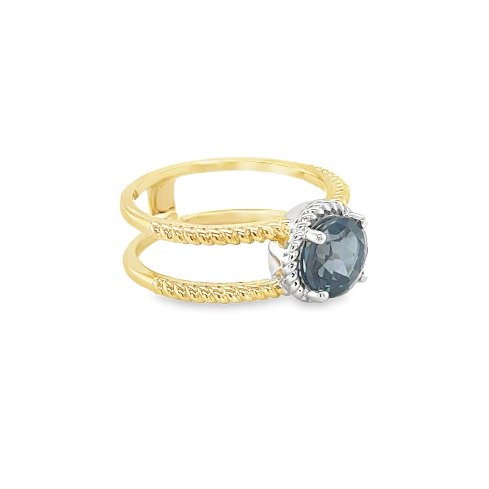 London Blue Topaz Ring by Amore 9ct Gold
