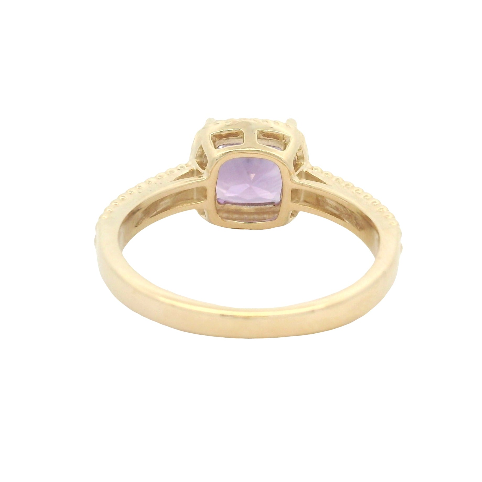Amore Cushion Cut Amethyst Ring 9ct Gold