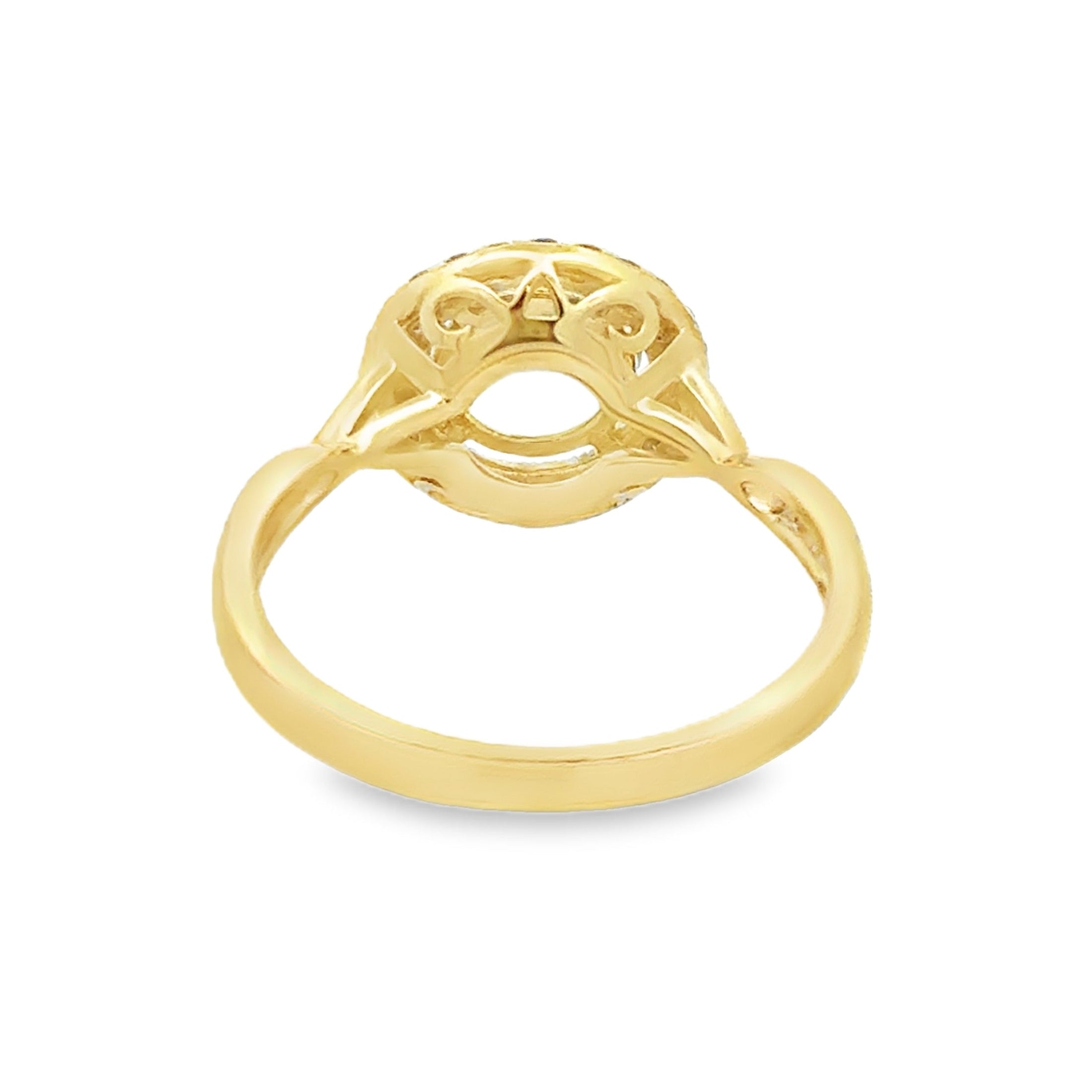 9ct Gold Round Aquamarine & Diamond Ring rear