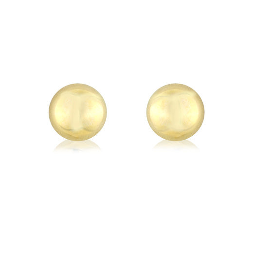 9ct Yellow Gold 7mm Half Ball Stud Earrings