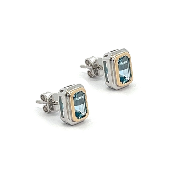 Amore 9ct Gold Blue Topaz Earrings