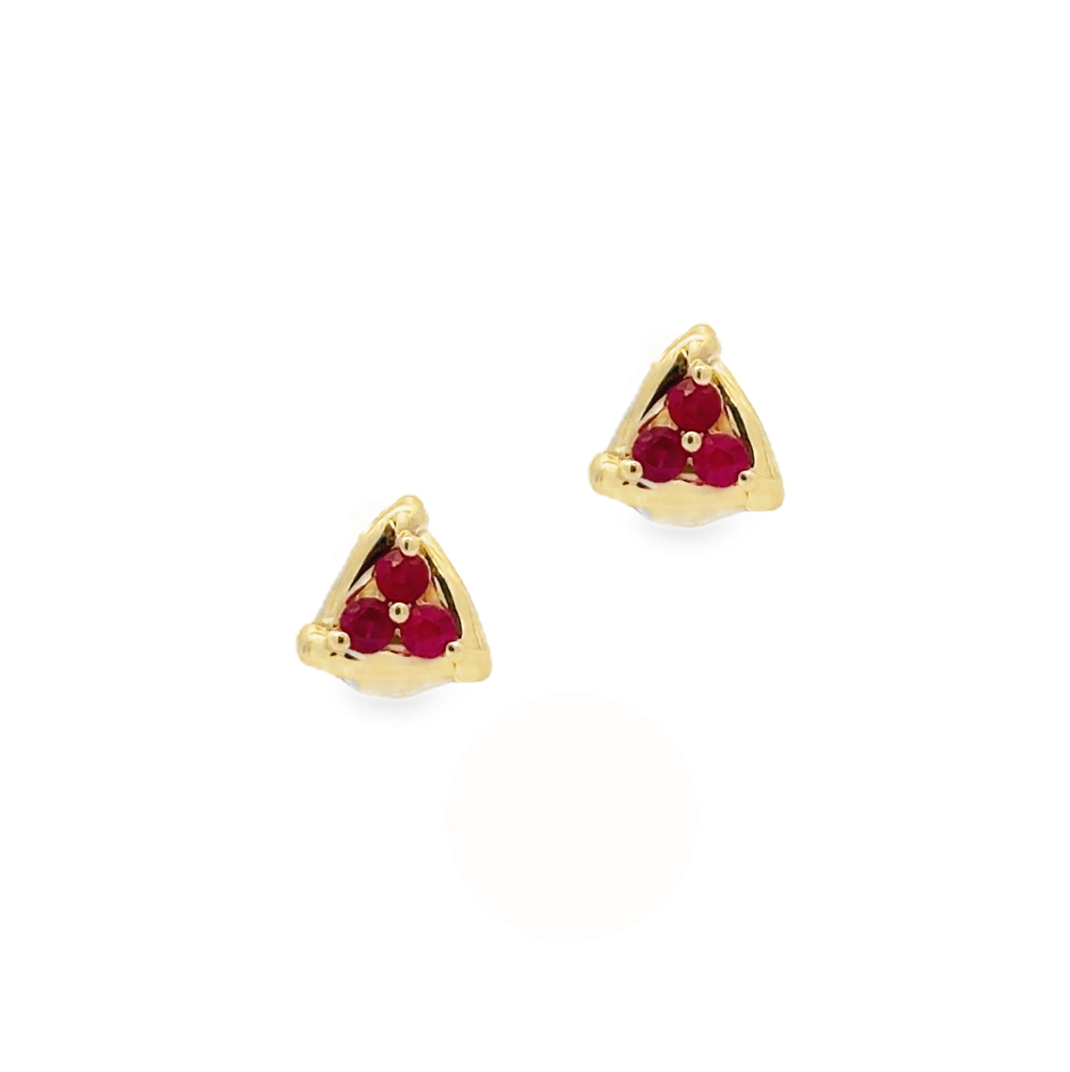 Ruby Trio Stud Earrings 9ct Gold