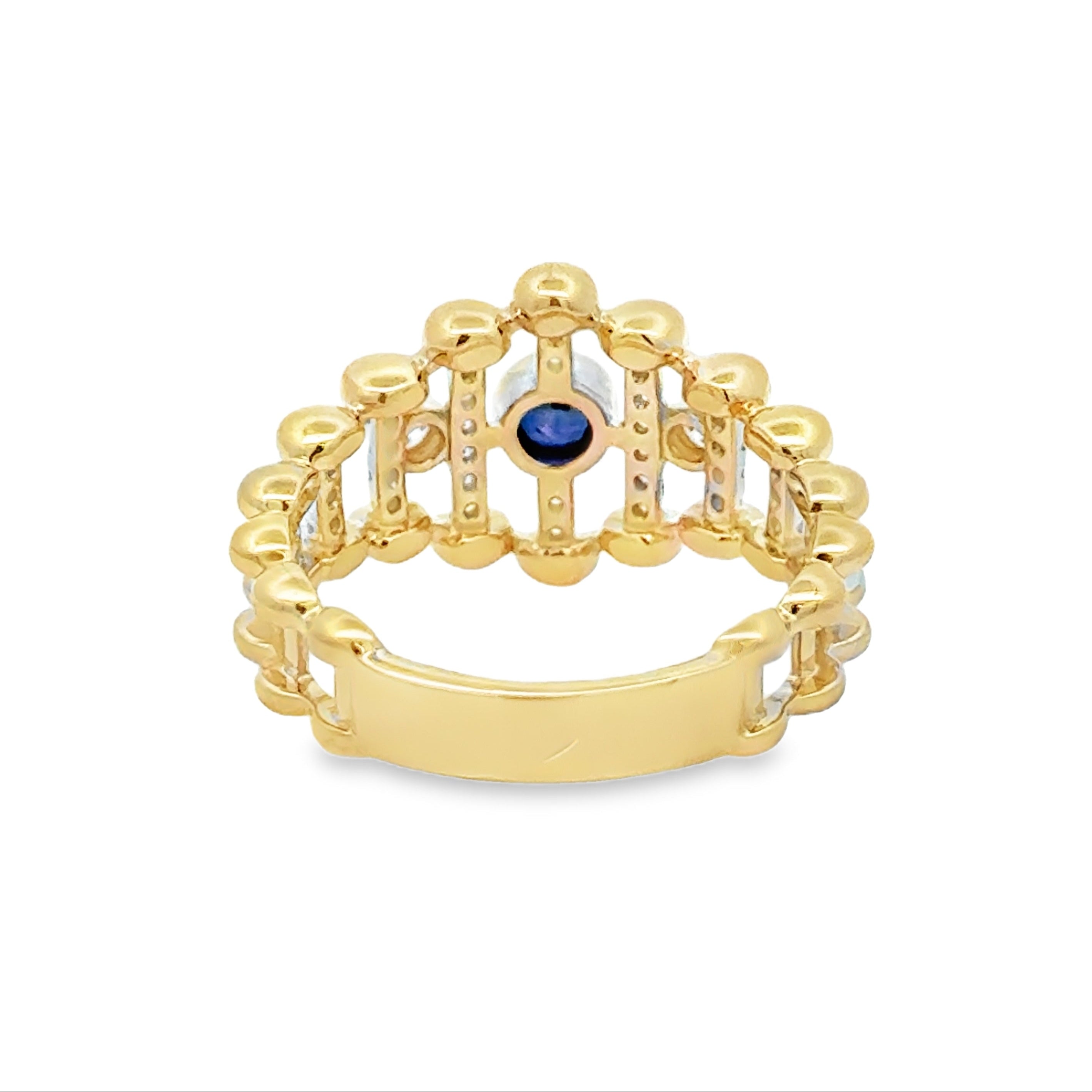 Sapphire & Diamond Ladder Bar Ring by Amore rear view