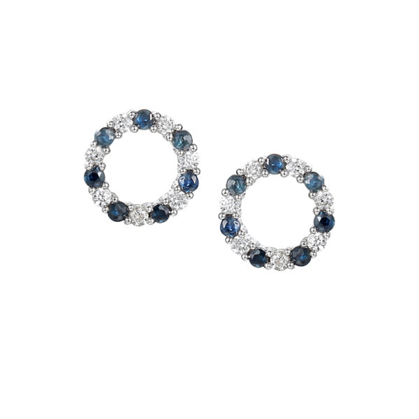 Circle of Life Sapphire & CZ Earrings Sterling Silver