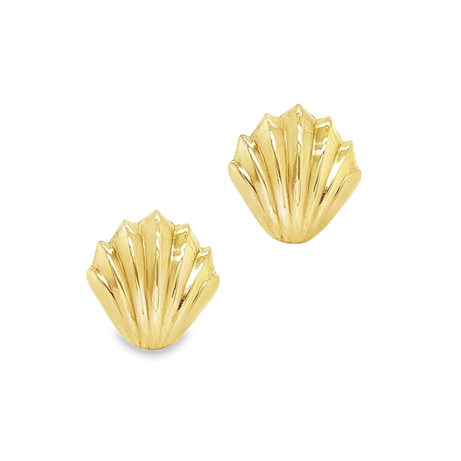 9ct Gold Shell Style Stud Earrings
