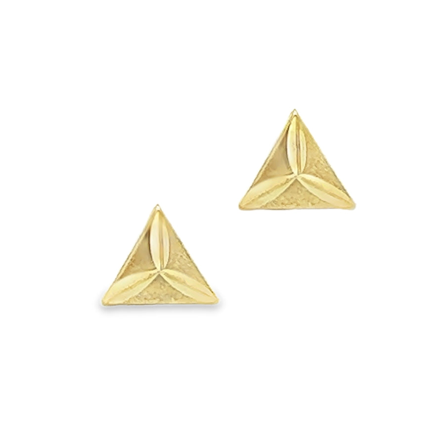 9ct Gold Faceted Triangle Stud Earring
