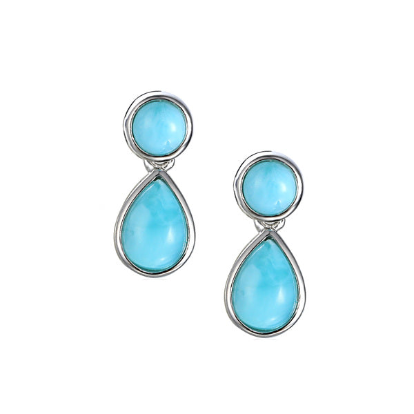 Amore Silver Larimar Drop Earrings
