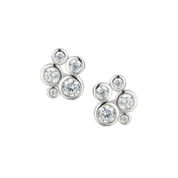 Amore Silver 5 Stone CZ Earrings