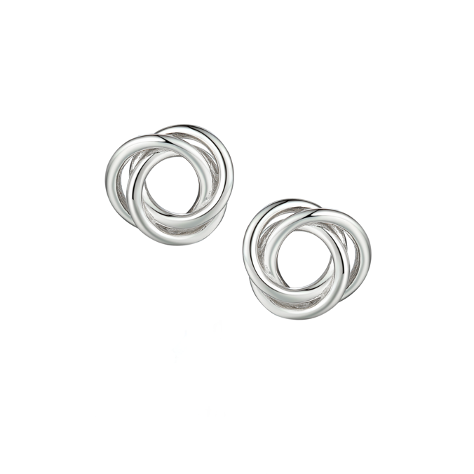 Silver Knotty Ash Clip On Earrings by Amore