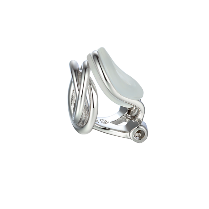 Silver Knotty Ash Clip On Earrings by Amore side
