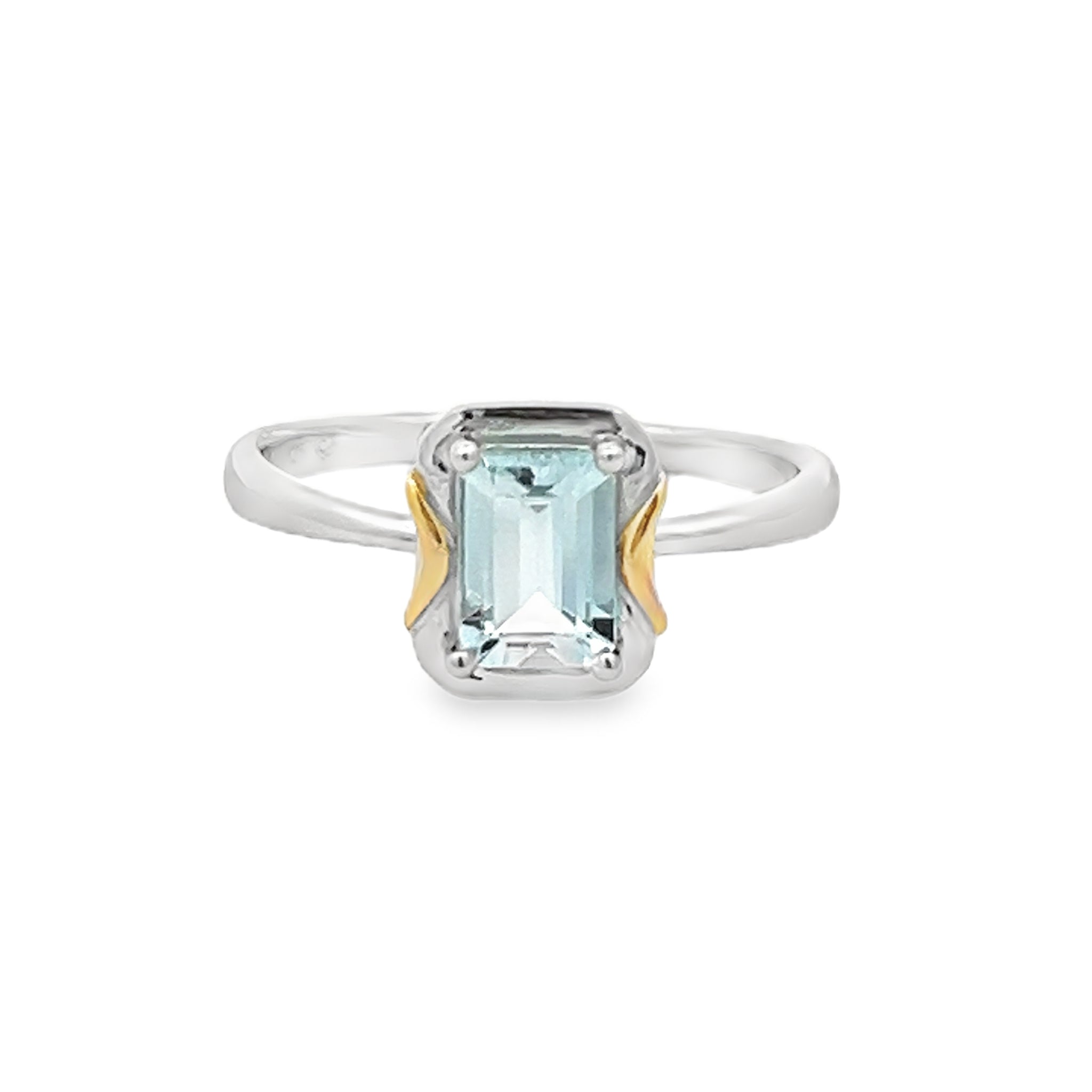 Amore Contour Aquamarine Silver Ring 9370