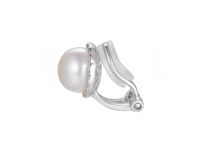 Amore Fresh Water Pearl Clip On Earrings 9393 SIDE