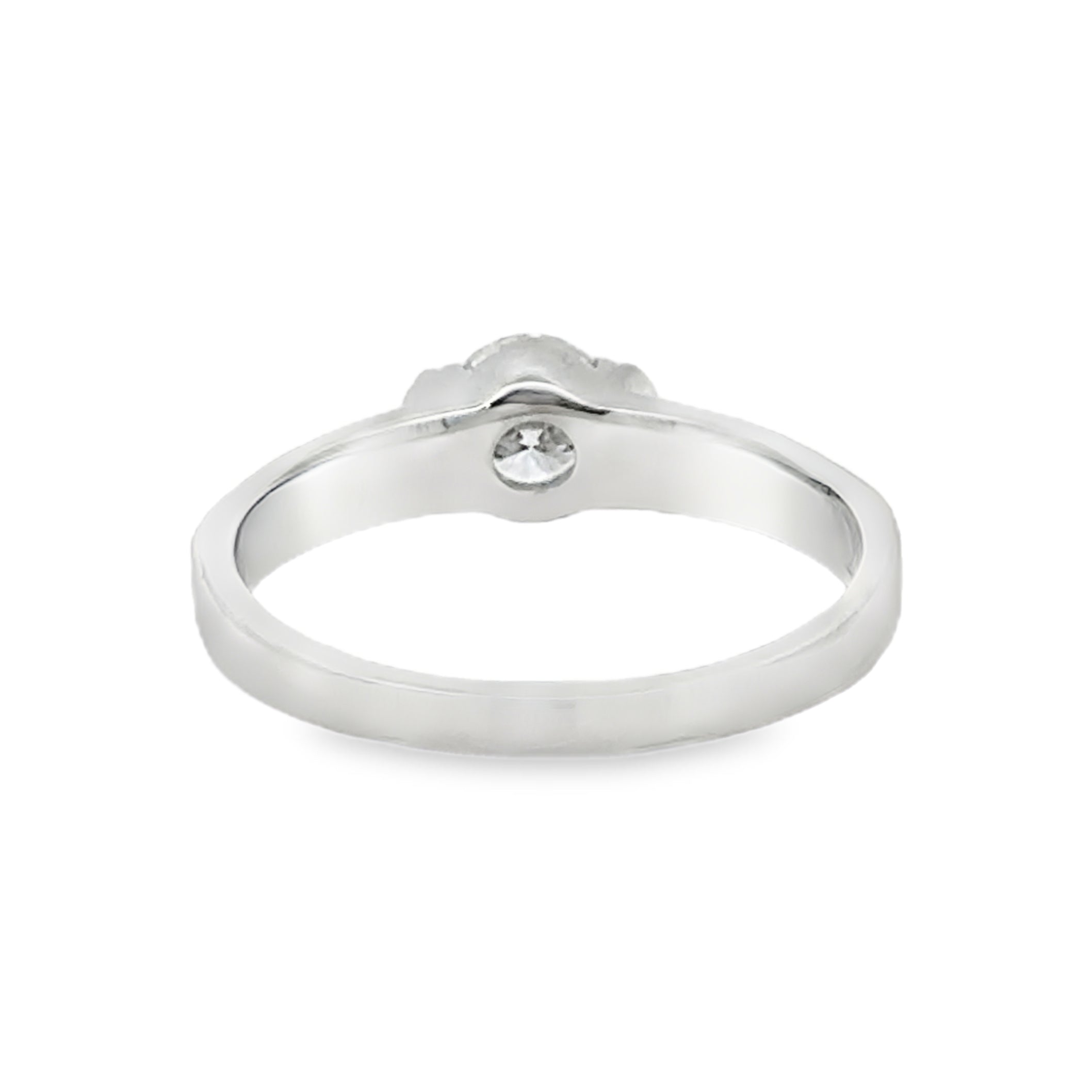 Lab Grown Diamond Brilliant Cut 0.50ct Solitaire Ring Sterling Silver & 9ct Gold REAR
