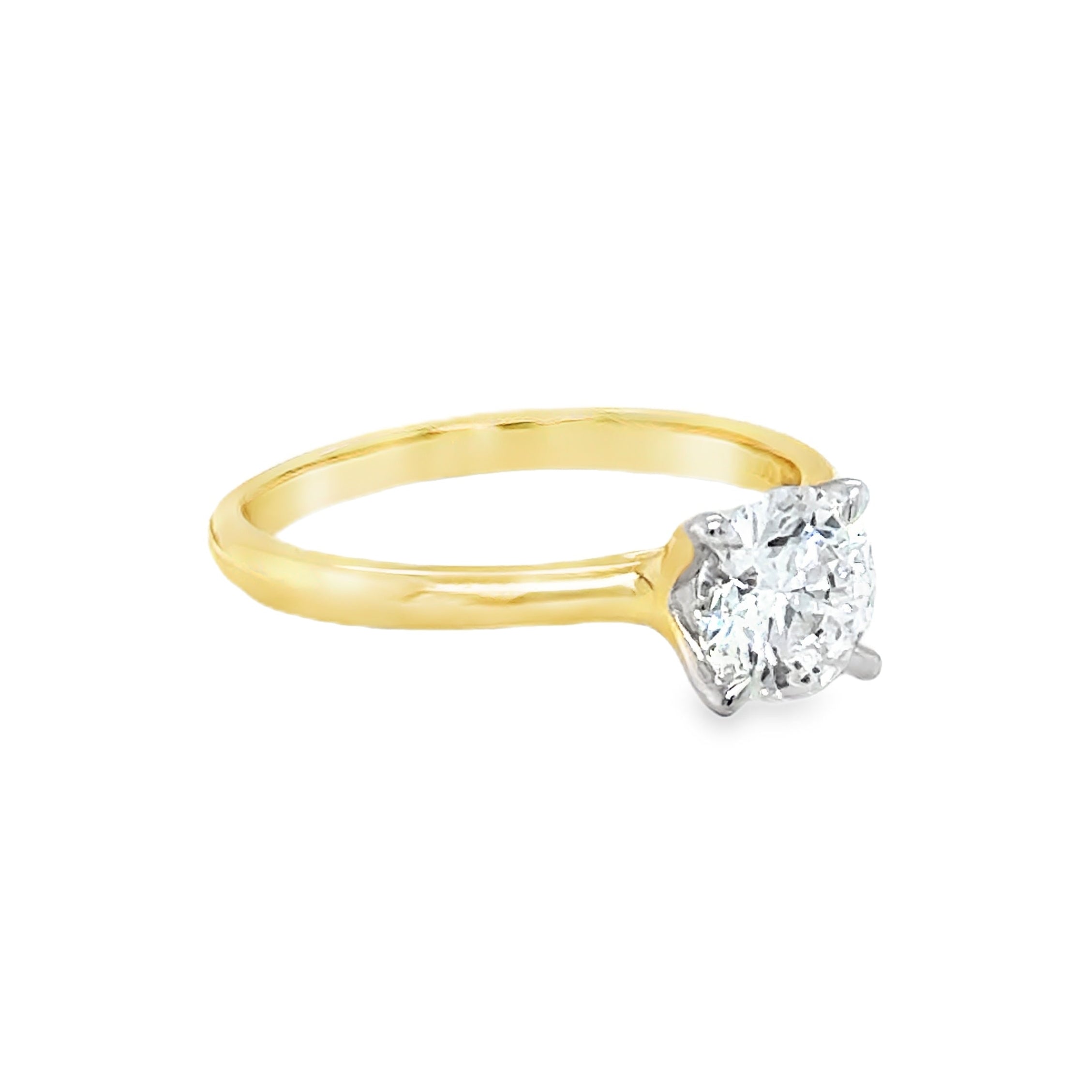 Lab Grown Diamond Brilliant Cut 1.00ct Solitaire Ring 18ct Gold SIDE
