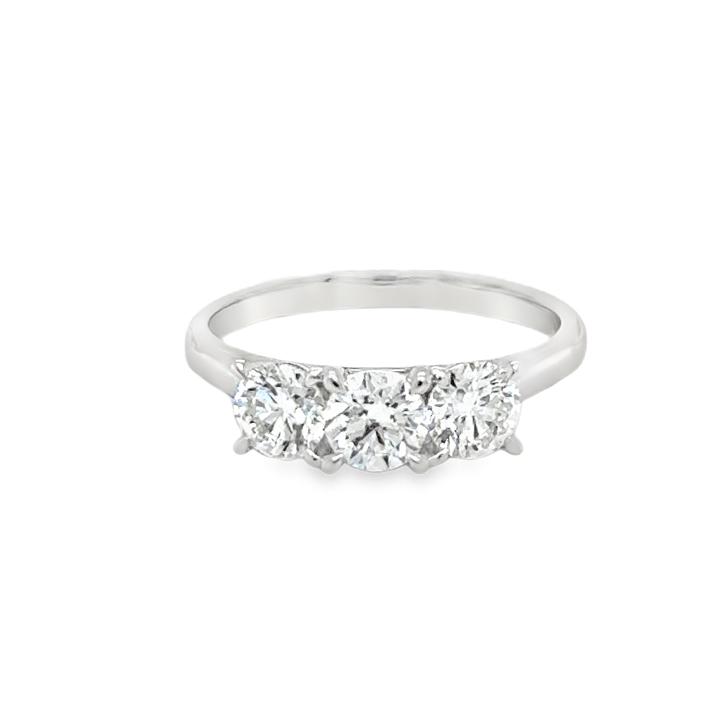 Lab Grown Diamond Brilliant Cut 1.25ct Trilogy Ring 9ct White Gold