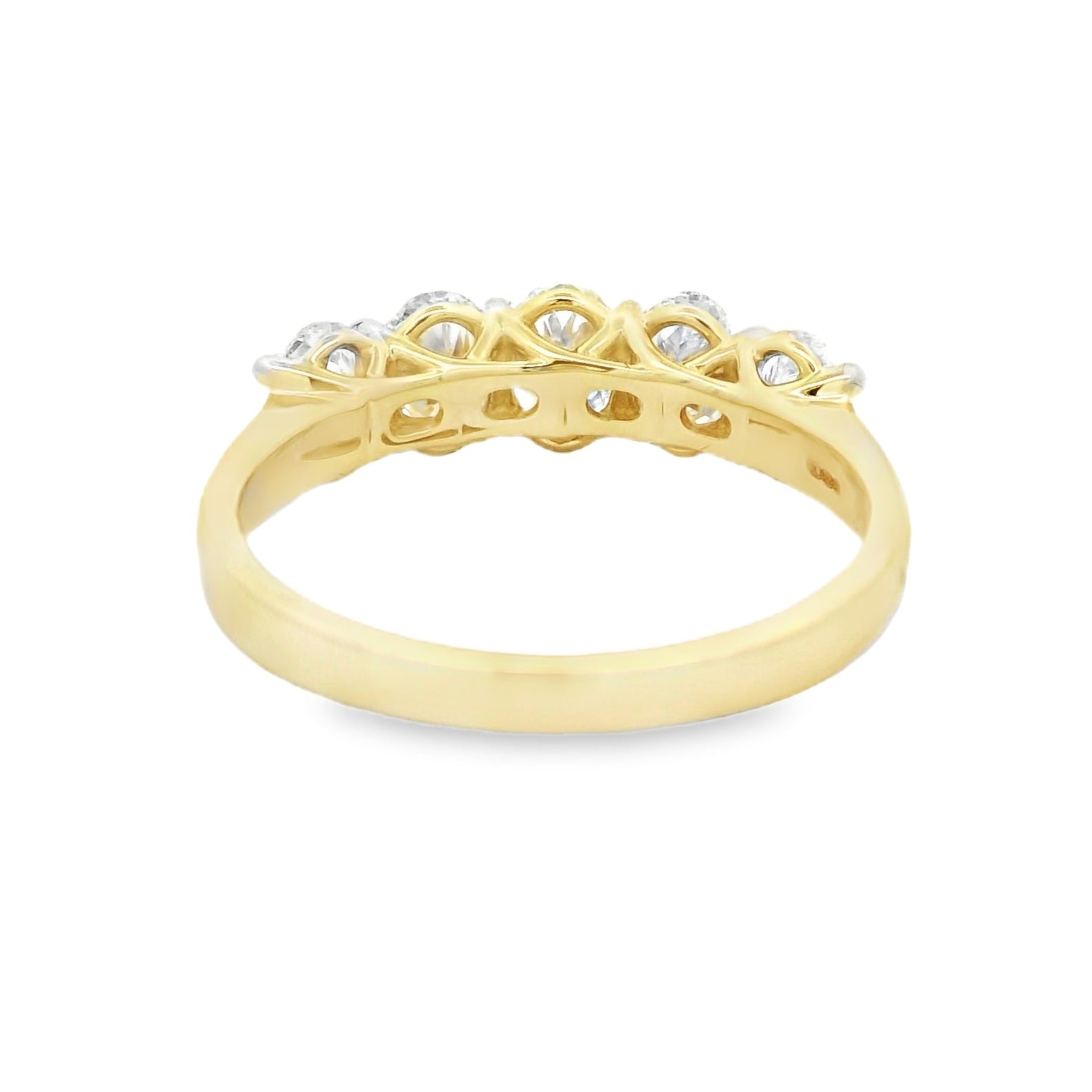 Lab Grown Diamond 5 Stone Eternity Ring 1.50ct 9ct Gold REAR