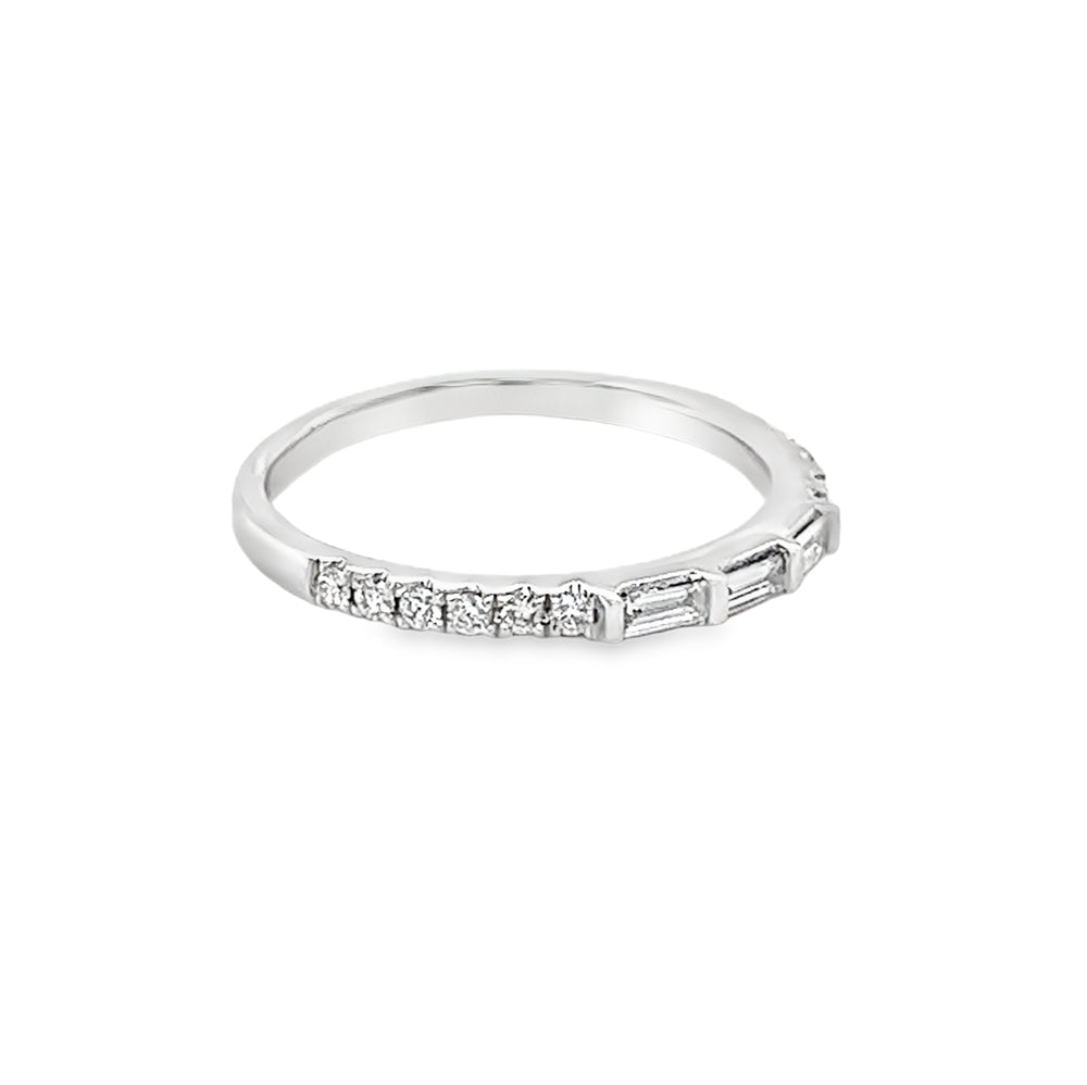 18ct White Gold Mixed Cut Diamond Eternity Ring side