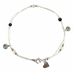 Aviv Silver Anklet with Onyx ASA0034-ON