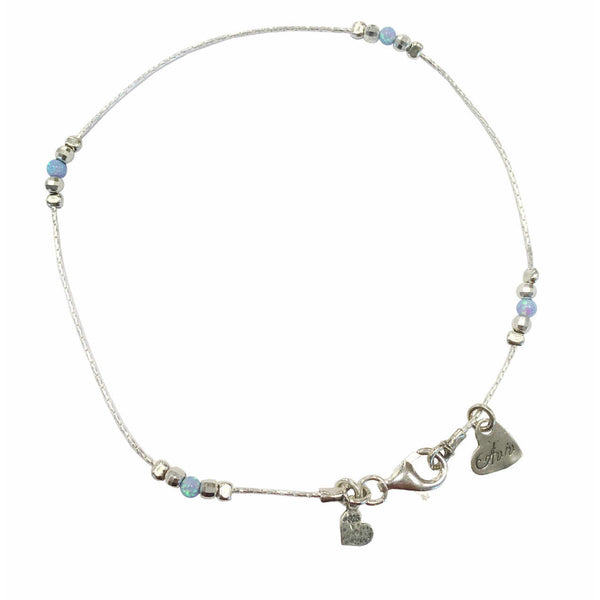 Aviv Silver Anklet with Opal ASA039