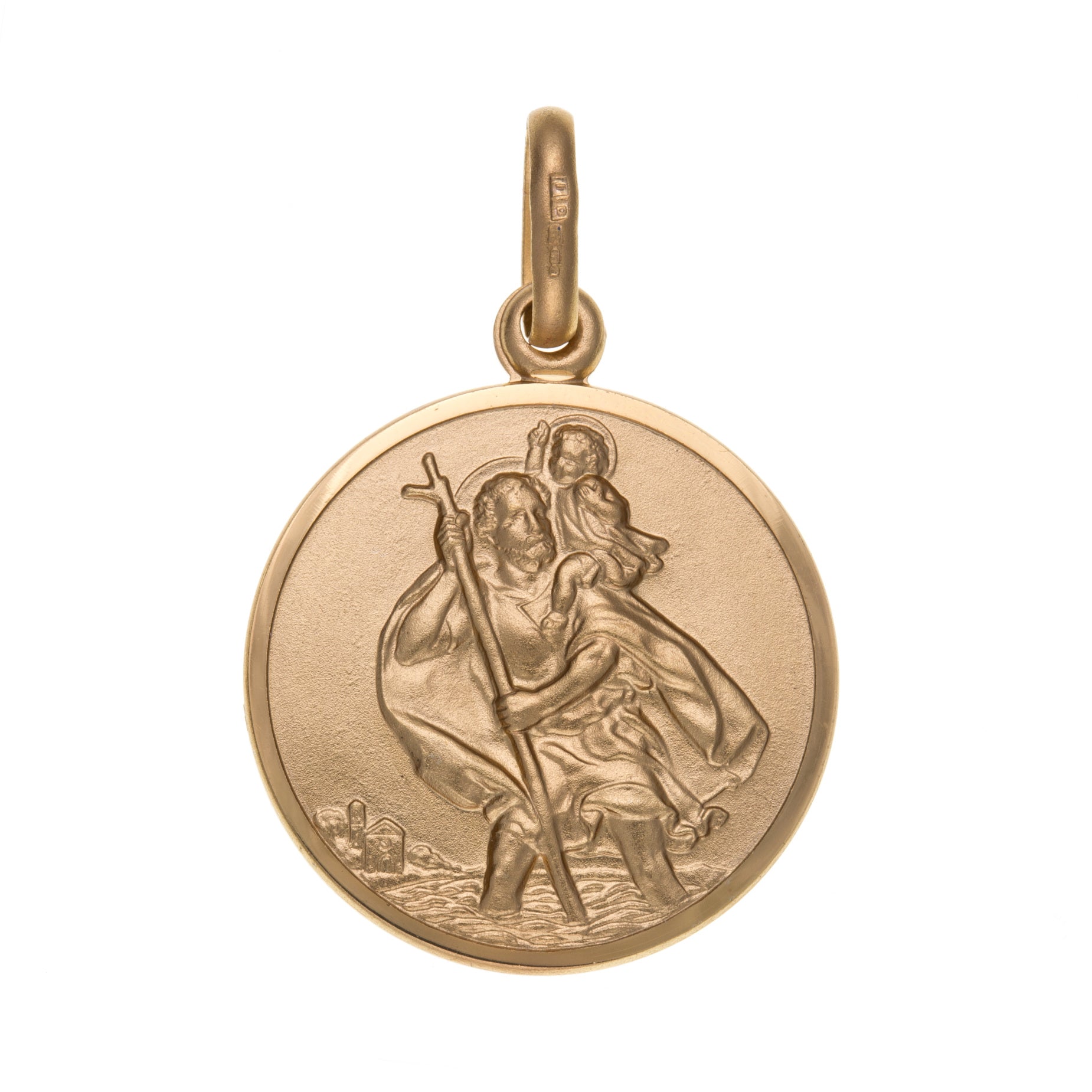 9ct Gold 18mm St. Christopher Pendant