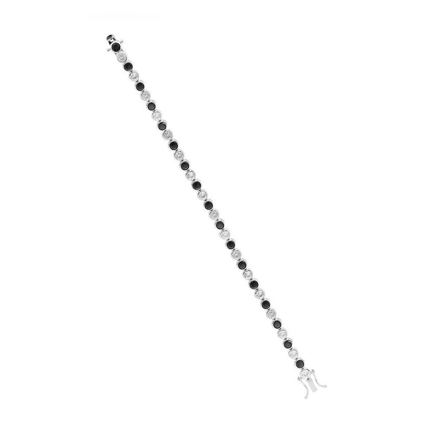 Silver Blue & White CZ Tennis Bracelet