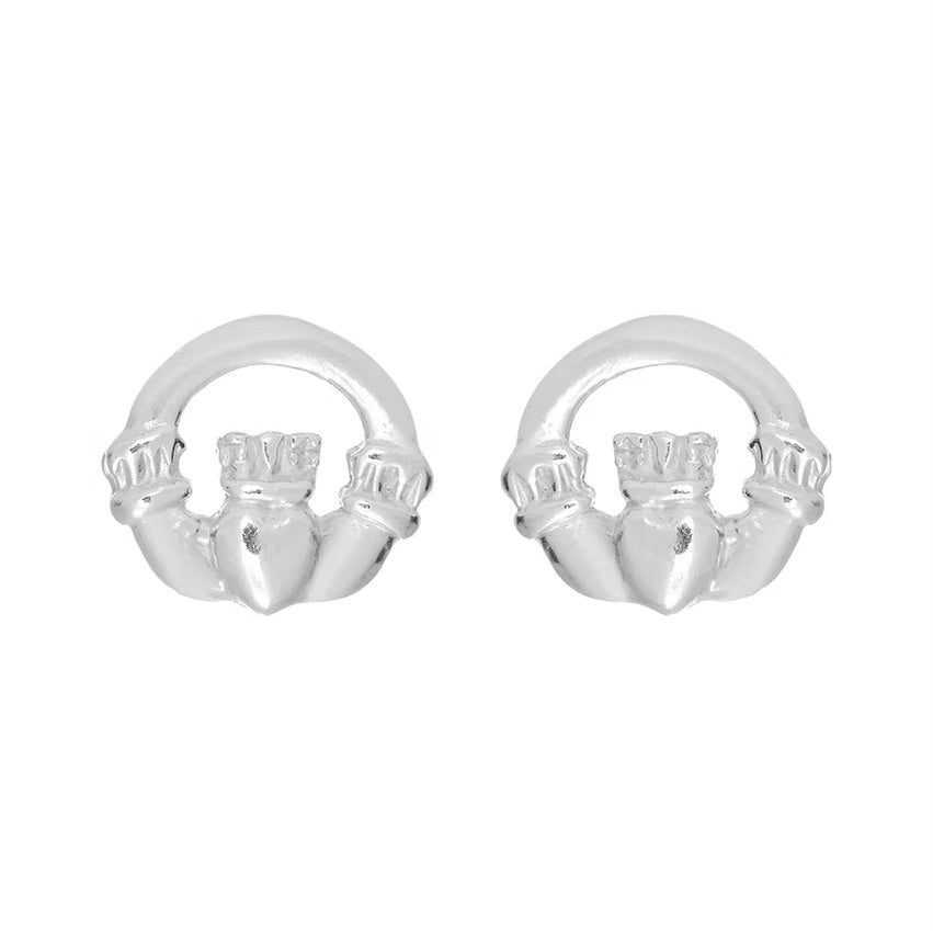 Sterling Silver Claddagh Stud Earrings