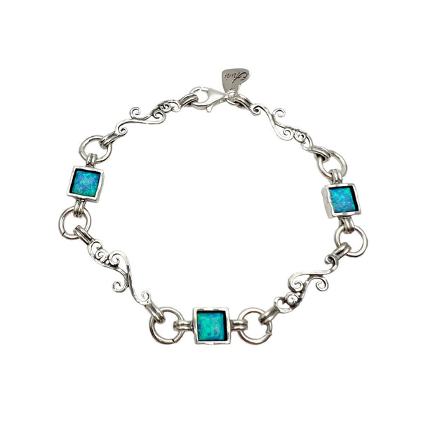 Aviv Silver & Opal Vintage Style Bracelet B4720