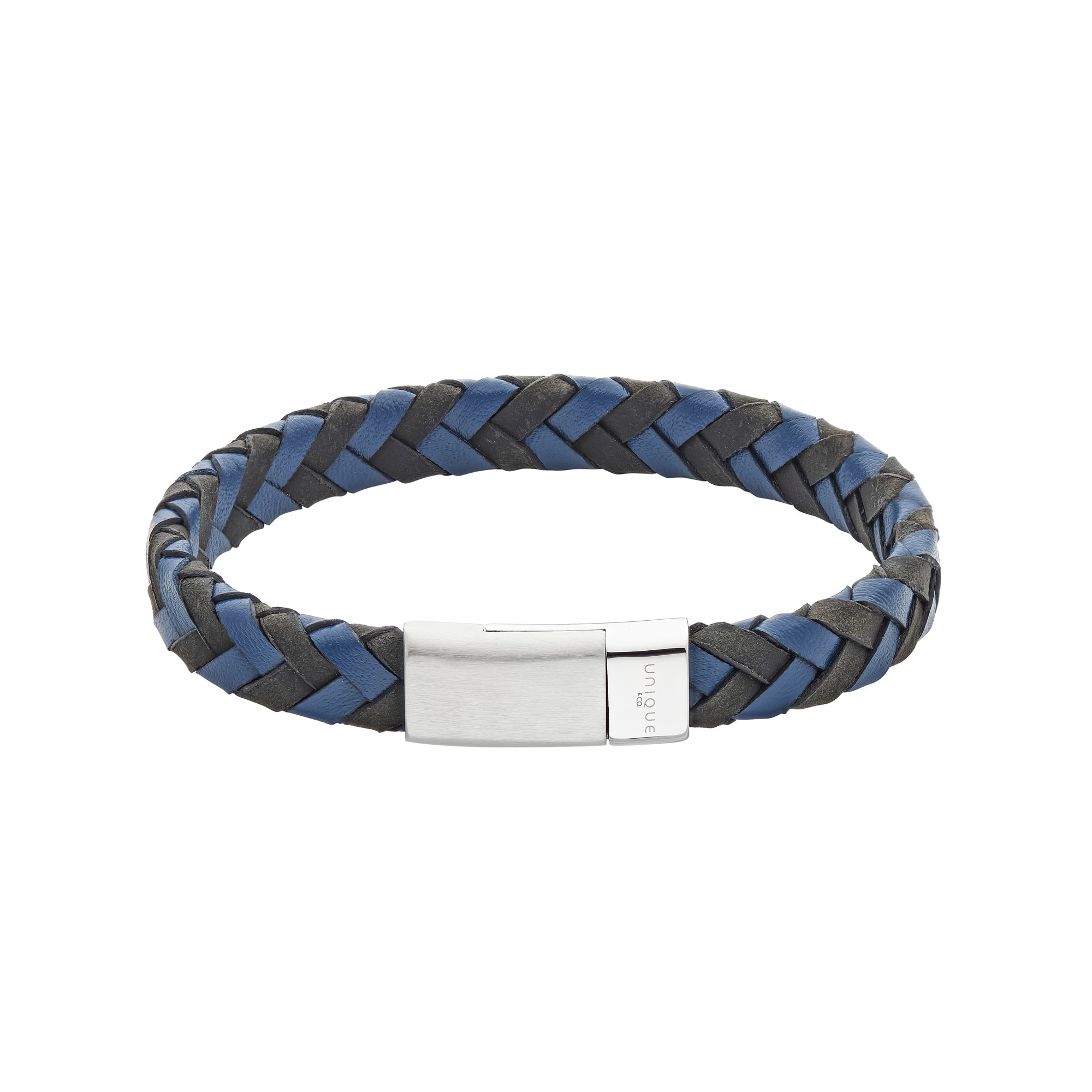 Unique & Co Men's Navy Leather Bracelet B566BNV