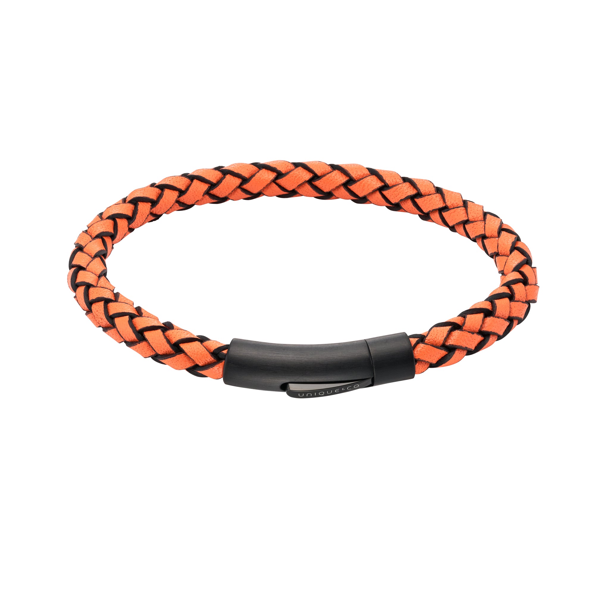 Unique & Co Men's Orange Leather Bracelet B568OR