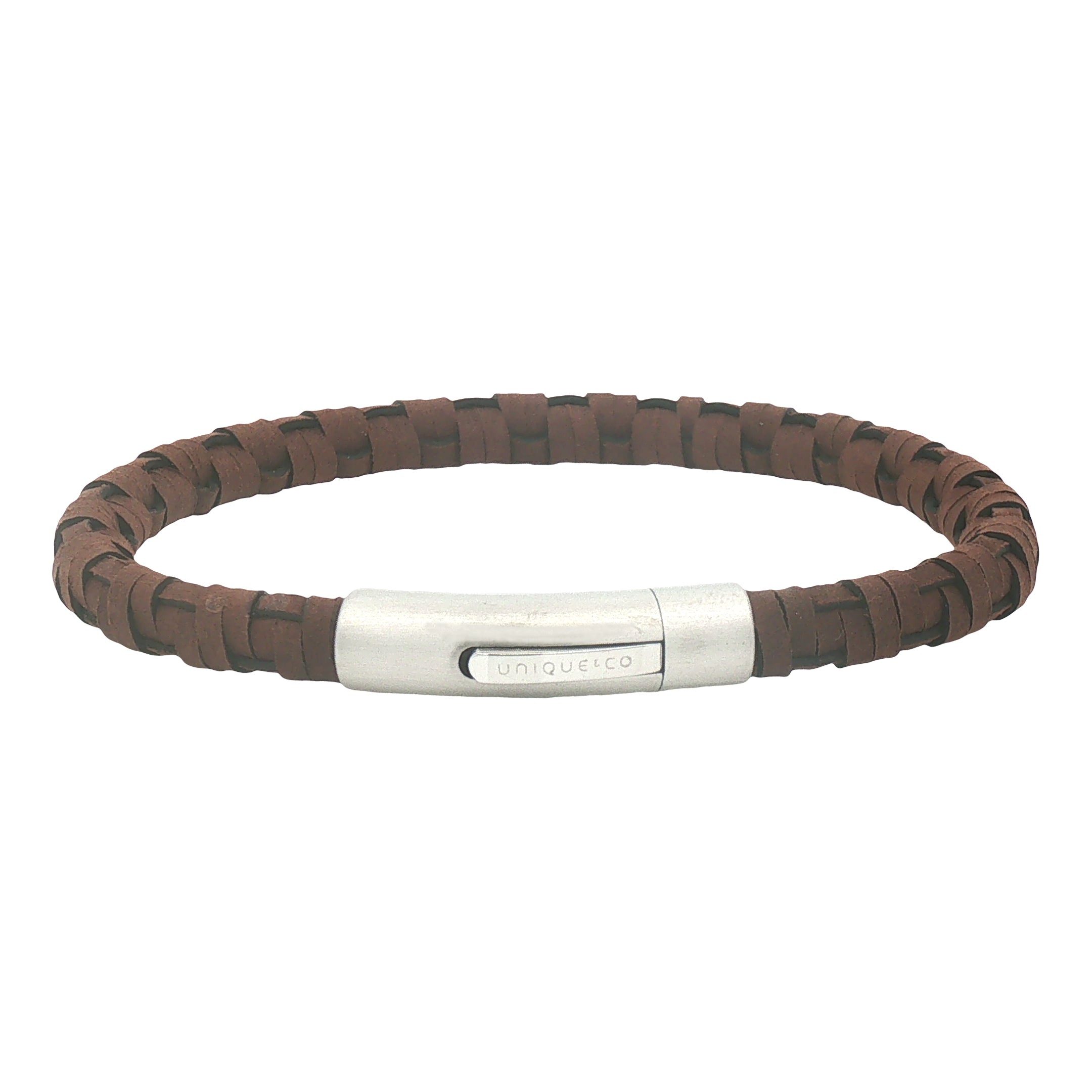 Unique & Co Men's Dark Brown Leather Bracelet B571DB